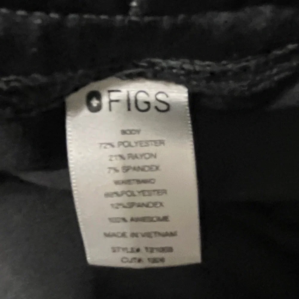 FIGS Technical Collection Black Scrub Pants XL Drawstring Straight Leg Medical